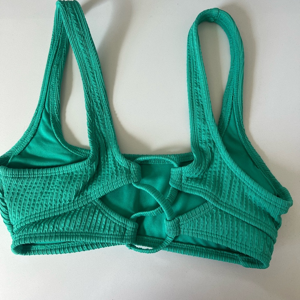 Target- Green Ribbed Bikini Top - Picture 2 of 2